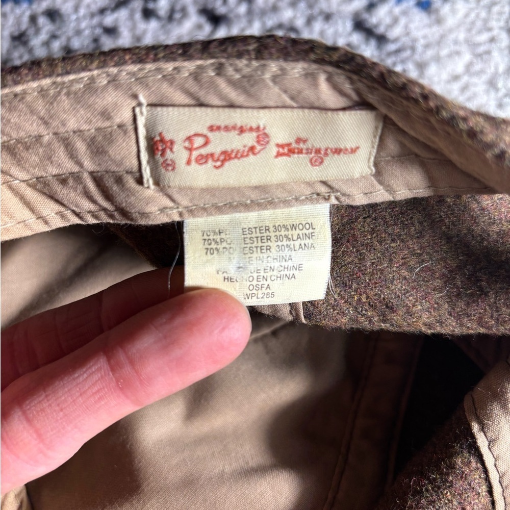 Original Penguin Vintage Brown Tweed Wool Hat - Picture 6 of 7